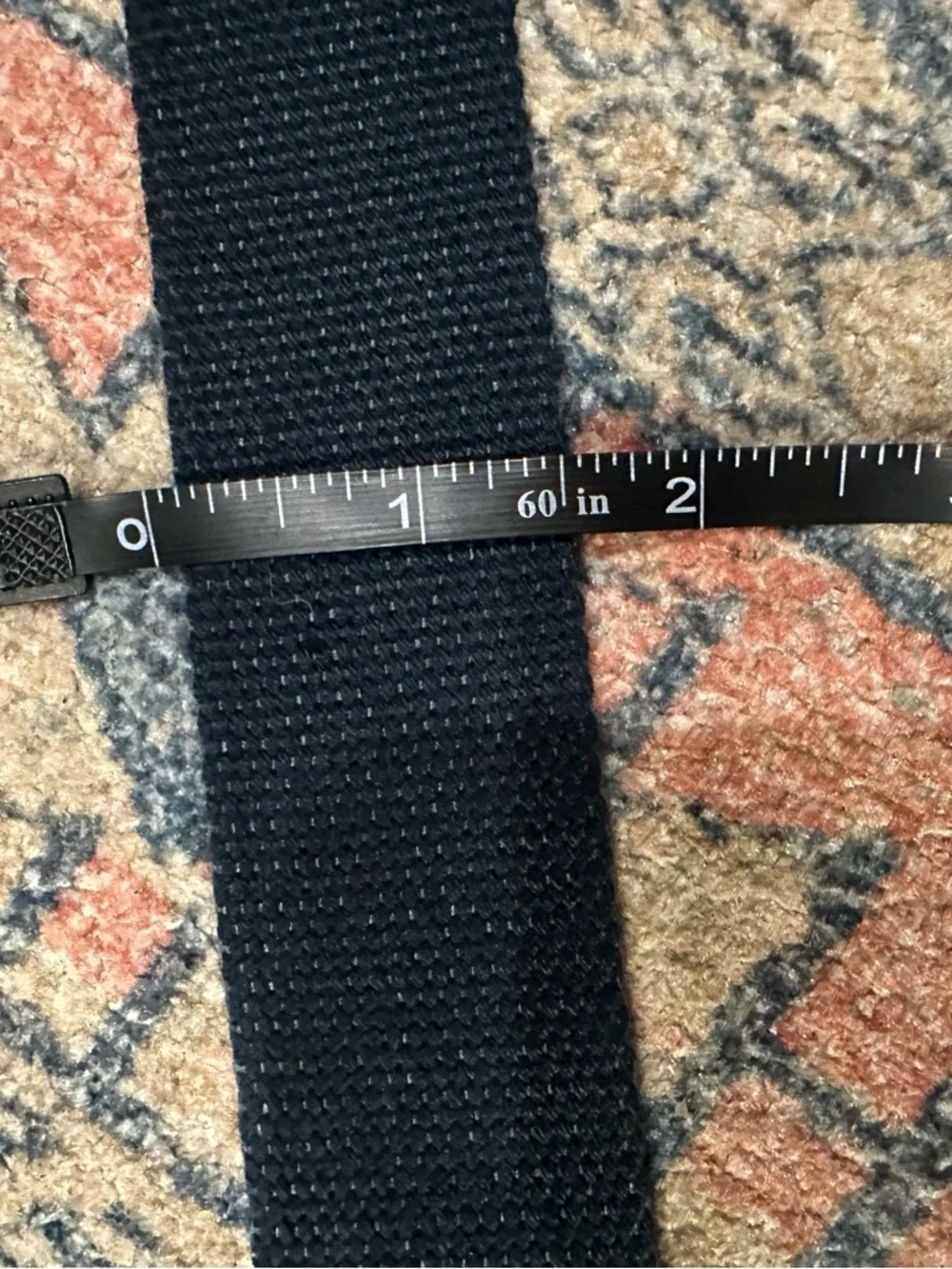 Calvin Klein Denim Dark Navy Webbing Belt with Double D-Ring Buckle L/XL 46in